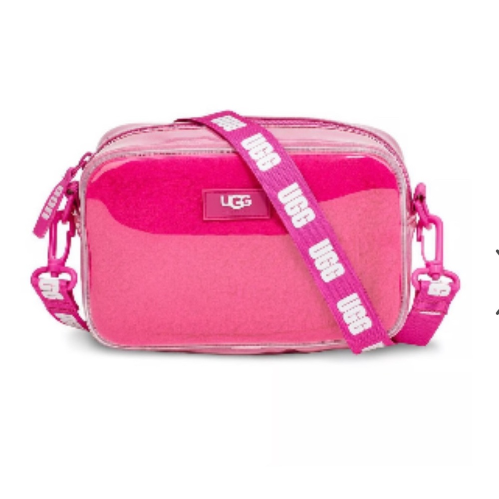 NWT Hot Pink UGG Encased Sheepskin Crossbody Bag with UGG Logo Strap in Dustbag